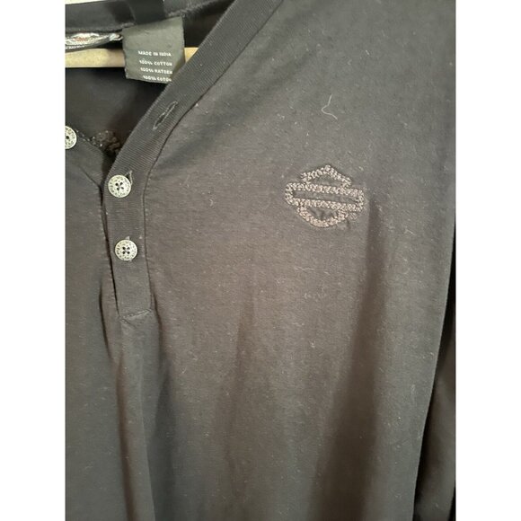 Harley Davidson BLACK Long Sleeve shirt motorclothes - X large SEE PHOTOS - Picture 10 of 16